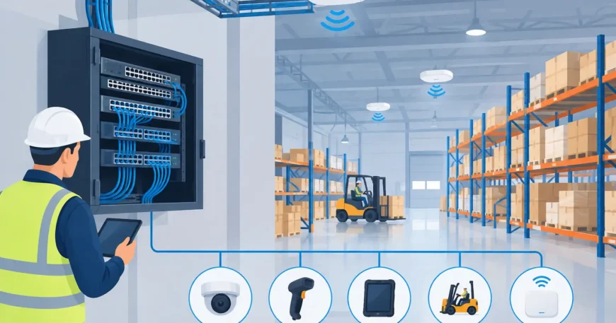 Industrial Network Installation Example for Warehouses